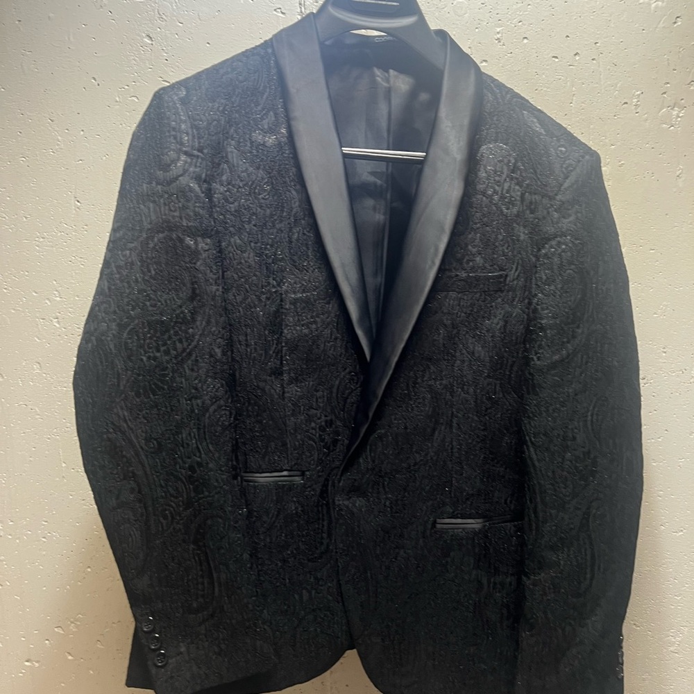 Sophisticated Black Paisley Tuxedo Jacket